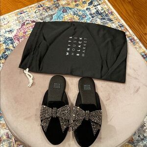 White House Black Market Women's Black Slippers